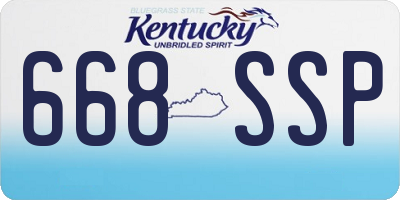 KY license plate 668SSP