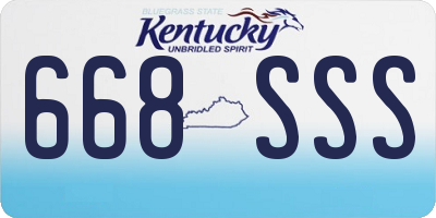 KY license plate 668SSS