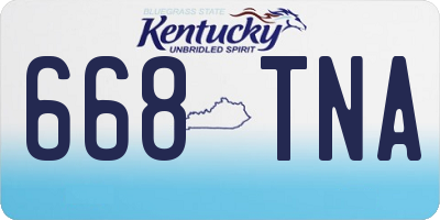 KY license plate 668TNA