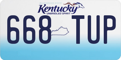 KY license plate 668TUP