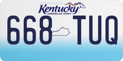 KY license plate 668TUQ