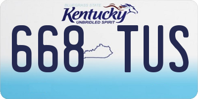KY license plate 668TUS