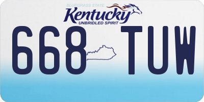 KY license plate 668TUW