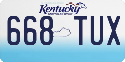 KY license plate 668TUX