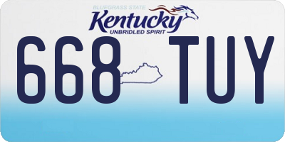 KY license plate 668TUY