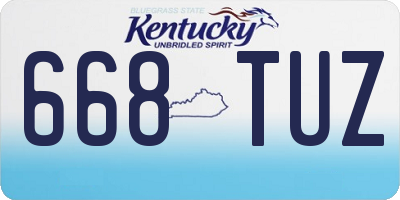 KY license plate 668TUZ