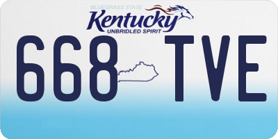 KY license plate 668TVE