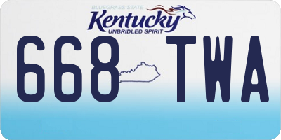KY license plate 668TWA