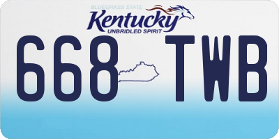 KY license plate 668TWB