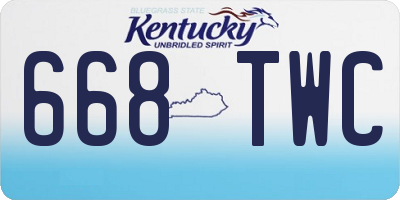 KY license plate 668TWC