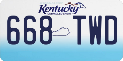 KY license plate 668TWD