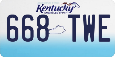 KY license plate 668TWE