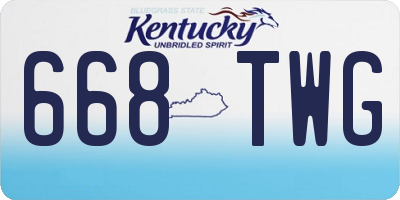 KY license plate 668TWG