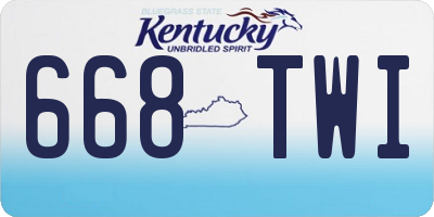 KY license plate 668TWI