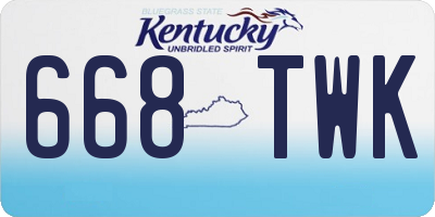 KY license plate 668TWK