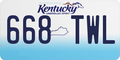 KY license plate 668TWL
