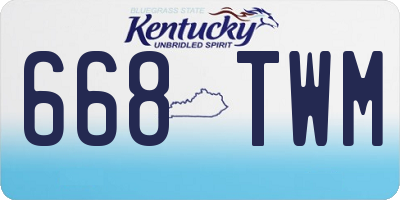KY license plate 668TWM