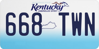 KY license plate 668TWN