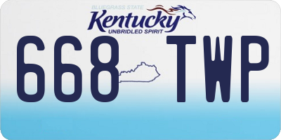 KY license plate 668TWP