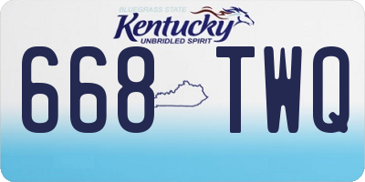 KY license plate 668TWQ