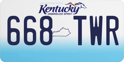 KY license plate 668TWR