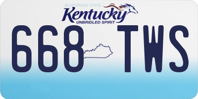 KY license plate 668TWS