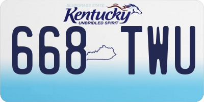 KY license plate 668TWU