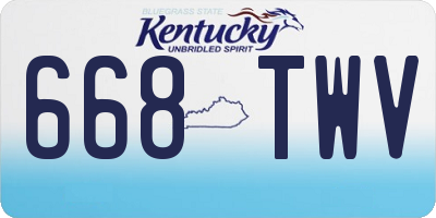 KY license plate 668TWV
