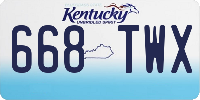 KY license plate 668TWX