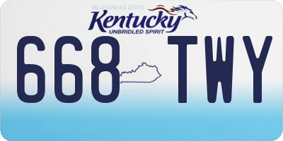 KY license plate 668TWY