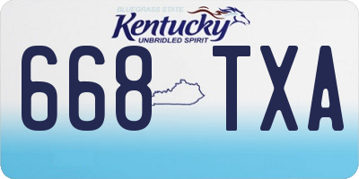 KY license plate 668TXA