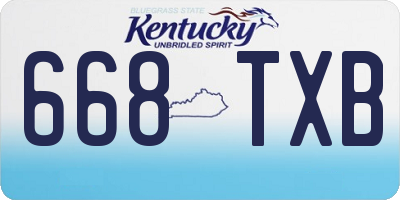 KY license plate 668TXB
