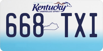 KY license plate 668TXI