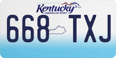 KY license plate 668TXJ