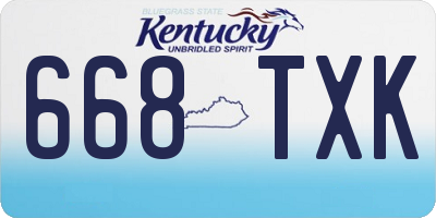 KY license plate 668TXK