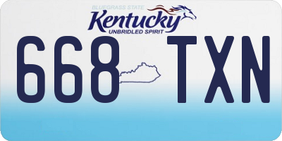 KY license plate 668TXN