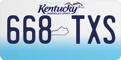 KY license plate 668TXS