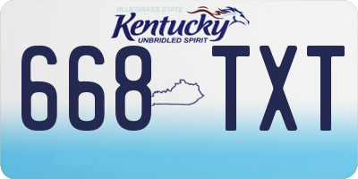 KY license plate 668TXT