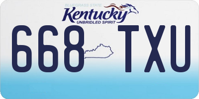 KY license plate 668TXU