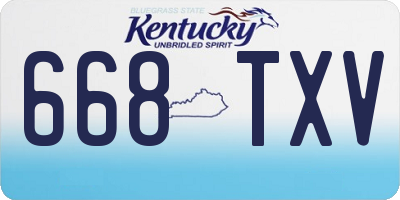 KY license plate 668TXV