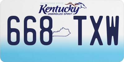 KY license plate 668TXW