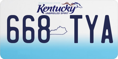 KY license plate 668TYA