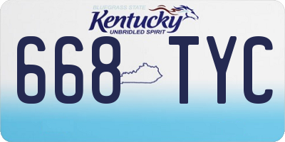 KY license plate 668TYC