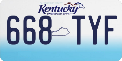 KY license plate 668TYF