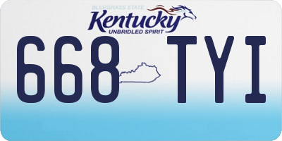 KY license plate 668TYI