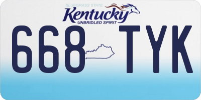KY license plate 668TYK