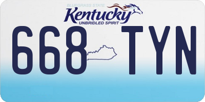 KY license plate 668TYN