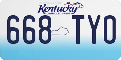 KY license plate 668TYO