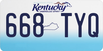 KY license plate 668TYQ