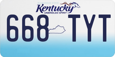 KY license plate 668TYT